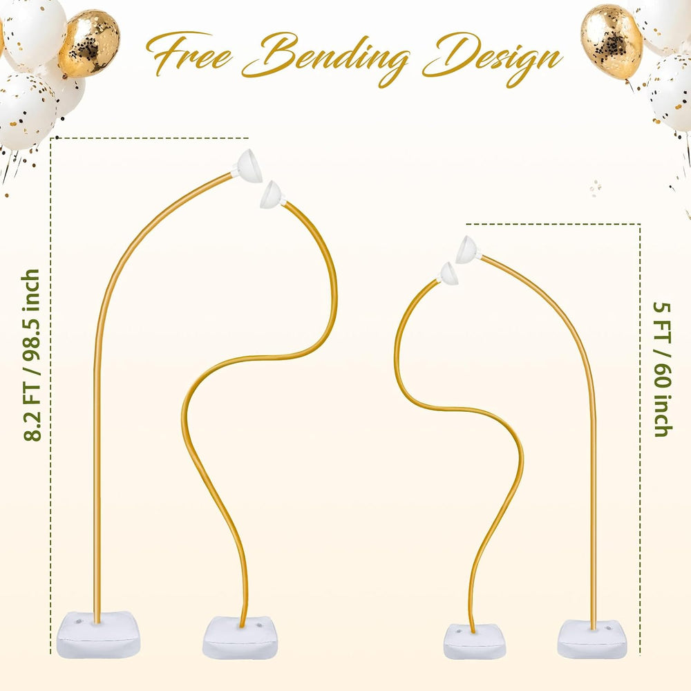 Balloon Arch Kit with Pump 8.2FT/5FT Gold Half Arch Balloon Stand for Party