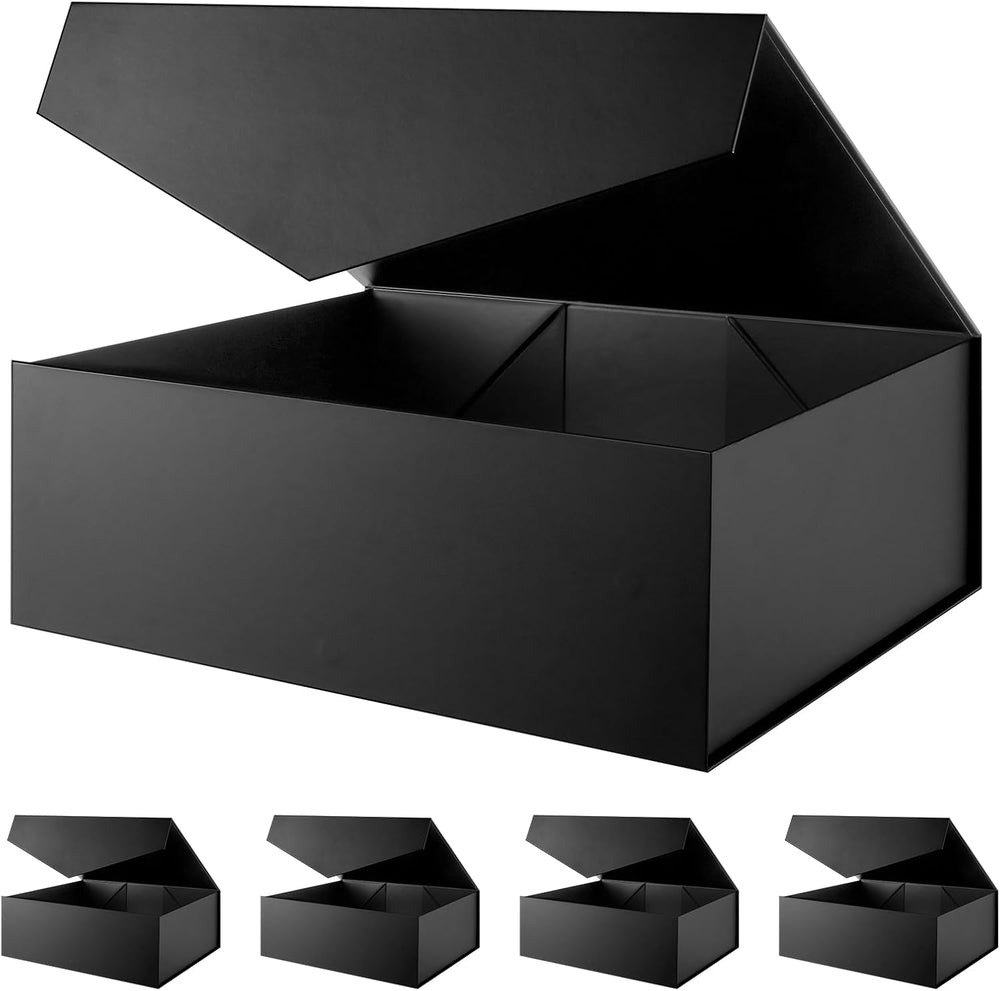 5 Extra Large Gift Box with Lid 19.2x15.8x7 Inches (Matte Black)