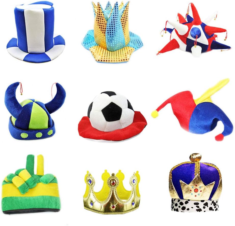 6 Pack Funny Novelty Party Hats for Adults - Costume Photo Booth Props