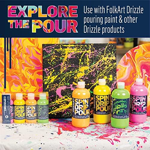 FolkArt Drizzle Pop-Up Splash Guard, Durable Tool for DIY Paint Pouring Arts and Crafts Projects, 50824
