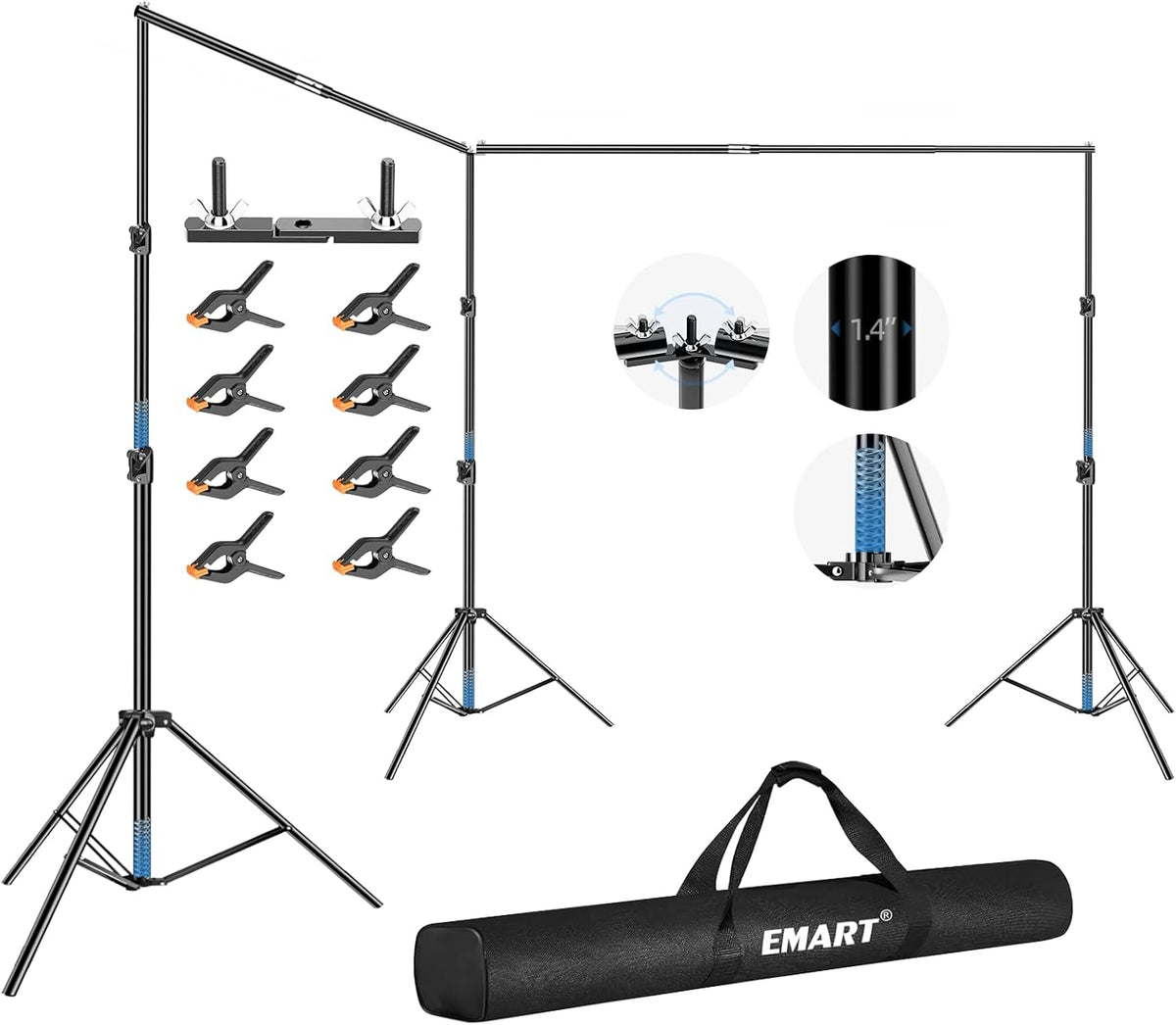 EMART Heavy Duty Backdrop Stand, 10x20FT Back Drop Stand for Party Decorate