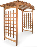 All Things Cedar 8-Ft Pagoda Arbor Garden Arch Trellis, Red Cedar