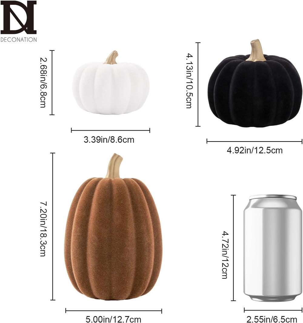 DN DECONATION 3 Pcs Fall Pumpkin Decorations, Artificial Pumpkin for Home