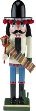 Clever Creations Mexican 14 Inch Traditional Wooden Nutcracker, Festive Christmas Décor for Shelves and Tables