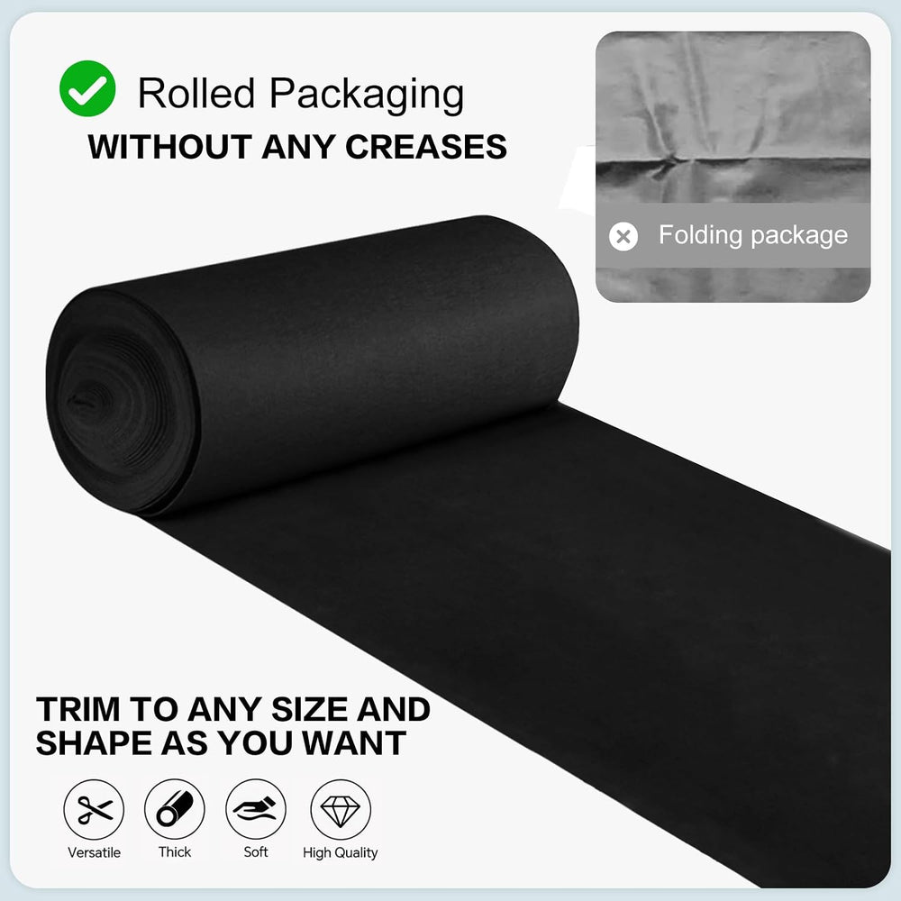 VOK Black Aisle Runner Carpet Rugs for Partys & Events, Premium 160 GSM F...