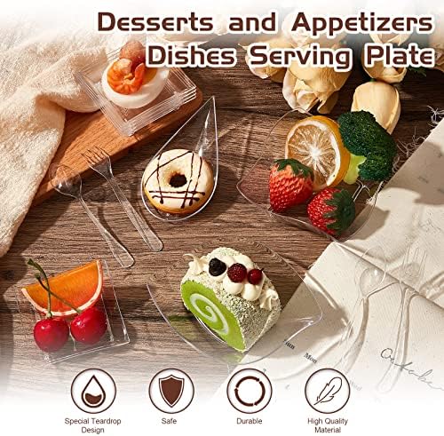 400 Pcs Mini Appetizer Plates Disposable, Classic Style, Clear