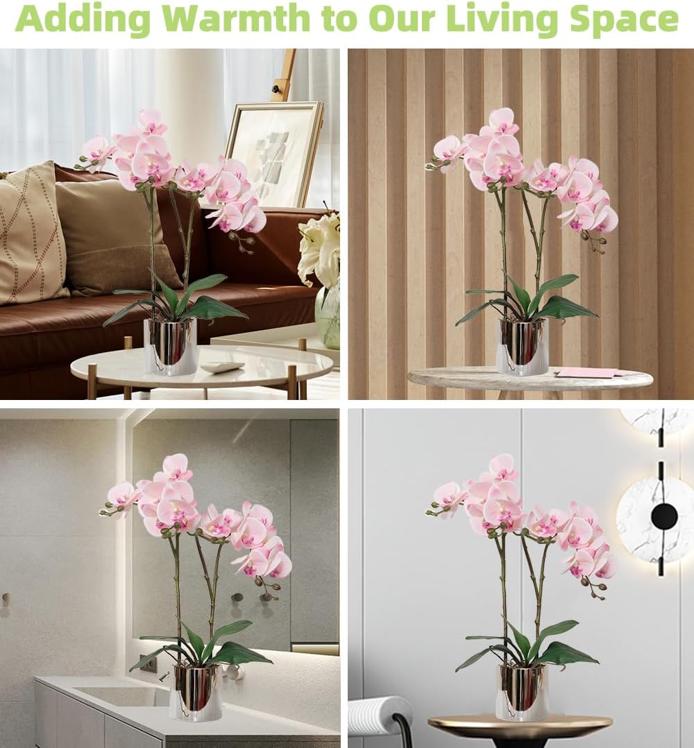 CXGS Artificial Orchid Flower Plant 19.7'' Real Touch Faux Orchids in...