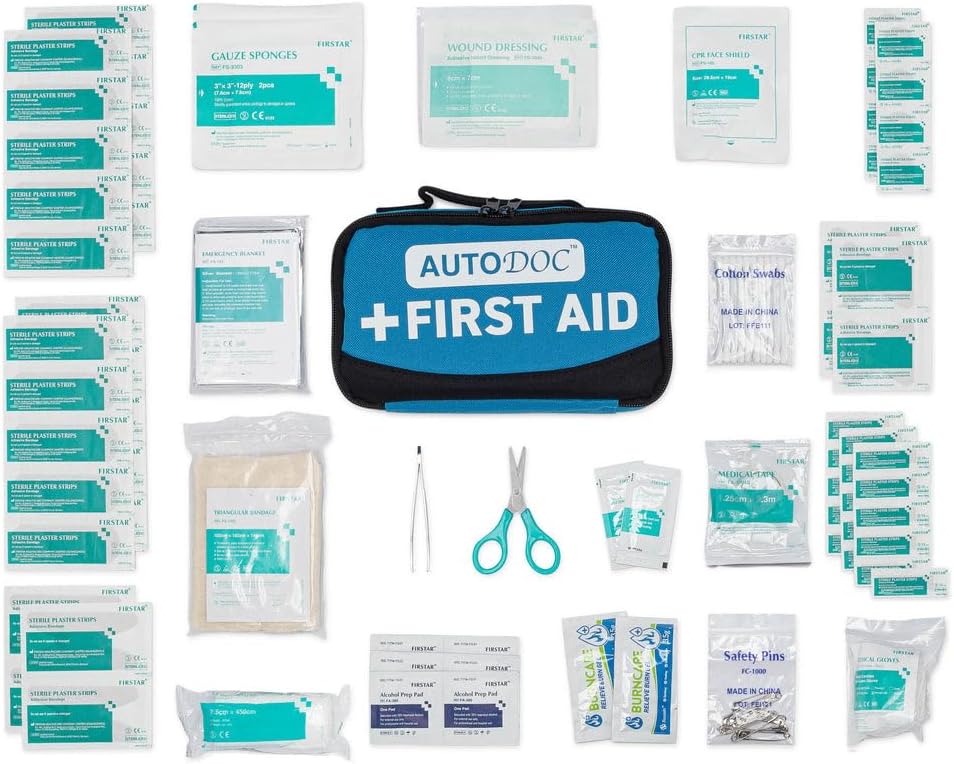 Auto First Aid Kit for Car, Truck, Vehicles, 100 Piece - OSHA Compliant