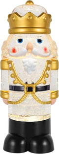 Nutcracker Christmas Snow Globe Lantern with 8 Music Songs & 6H Timer Water Snow Globe Lantern USB & Battery Operated for Christmas Festival Decorations Gifts (Gold Nutcracker)