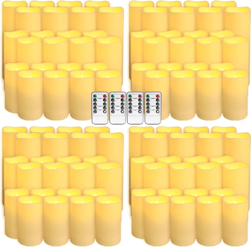 YOROXRG Set of 96 Waterproof Outdoor Flameless Candles, LED Candles with 4 Re...