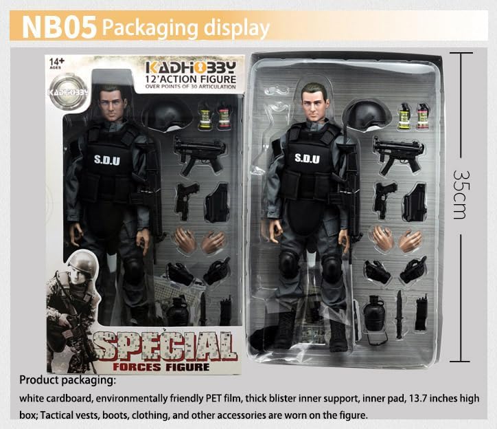 12 inch military soldiers realistic special forces army, package contents