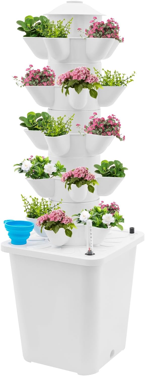 25-Plant Vertical Tower Garden System - Indoor Hydroponic Growing Kit