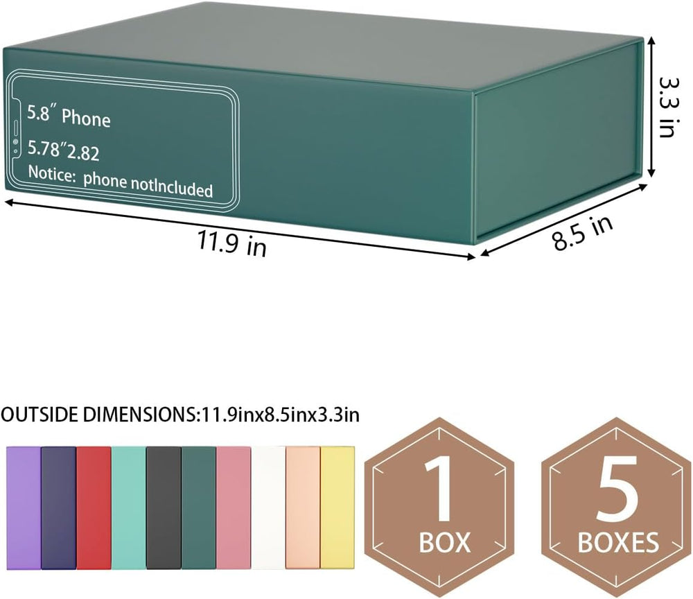 Green Gift Boxes 11.9" x 8.5" x 3.3",Magnetic Closure Gift Box...