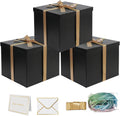 YINUOYOUJIA 3 Pack 12x12x10 Inches Large Black Gift Box with Lid