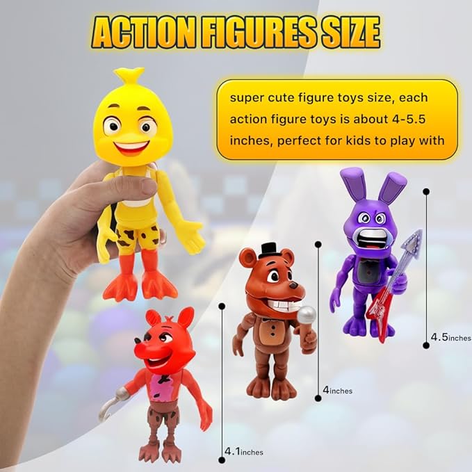 Action Figure Toy, 18 Pcs Game Figures Toys, Movable Joints Toys Dolls, Collectible Figure Gifts for Kids and Cake Toppers, Colourful