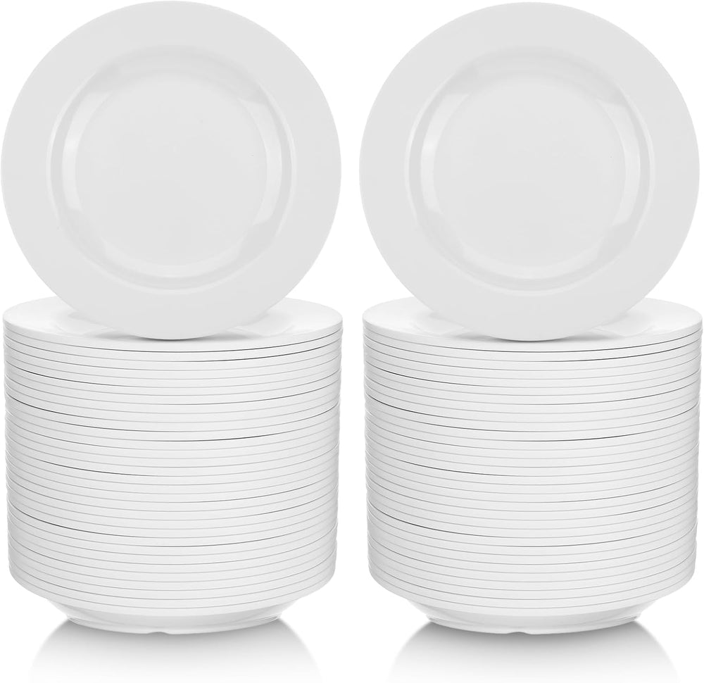 Vesici 60 Pieces 5.91 Inch Melamine Appetizer Plates White Dessert Plates