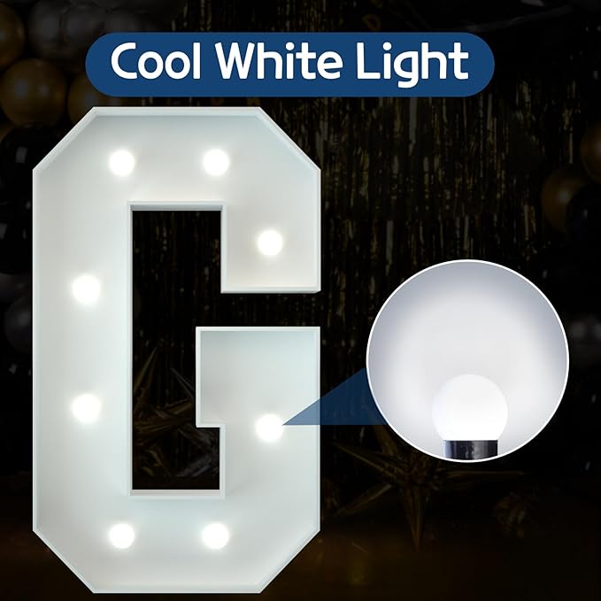 Marquee Letters 3 Feet Tall Large Light Up Letters Baby Shower Decorations Wedding Engagement Grad White Party Decorations Marry Me Sign Big Cardboard Backdrop G