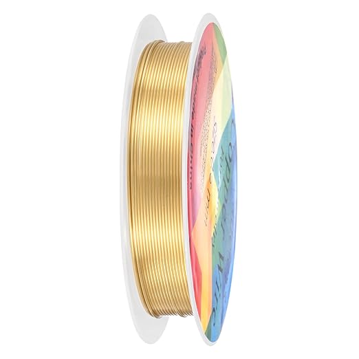0.6 mm/22 Gauge Copper Wire for Jewelry Making, 13.1FT Copper Beading Craft Wire for Jewelry/Weaving/DIY Crafting/Planting, Color-Retaining [4M, KC-Gold]