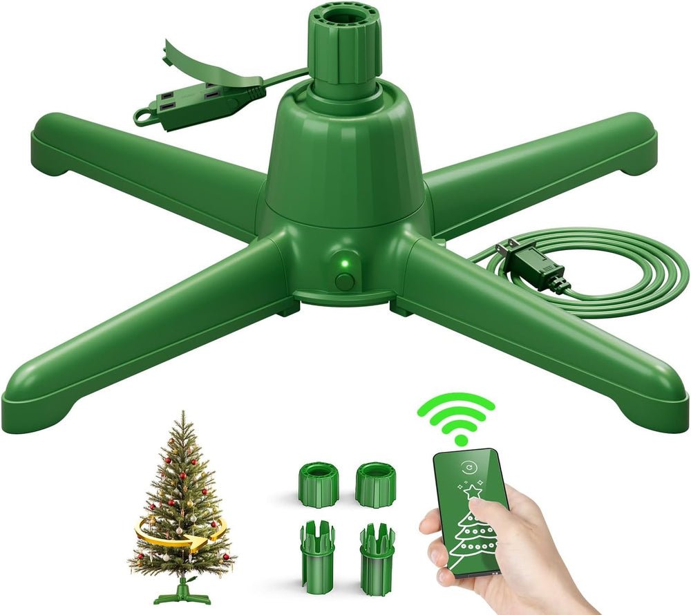 360° Rotating Christmas Tree Stand with Remote & Manual Control, 7.5ft/90lb