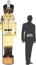 7.5FT Giant Lighted Nutcracker Christmas Decor Outdoor with 170 LED, White