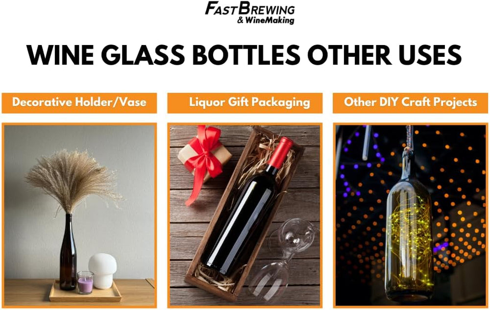 750ml Wine Bottles in Clear Glass, W5 Bordeaux, 24-Count Case - NO CORKS