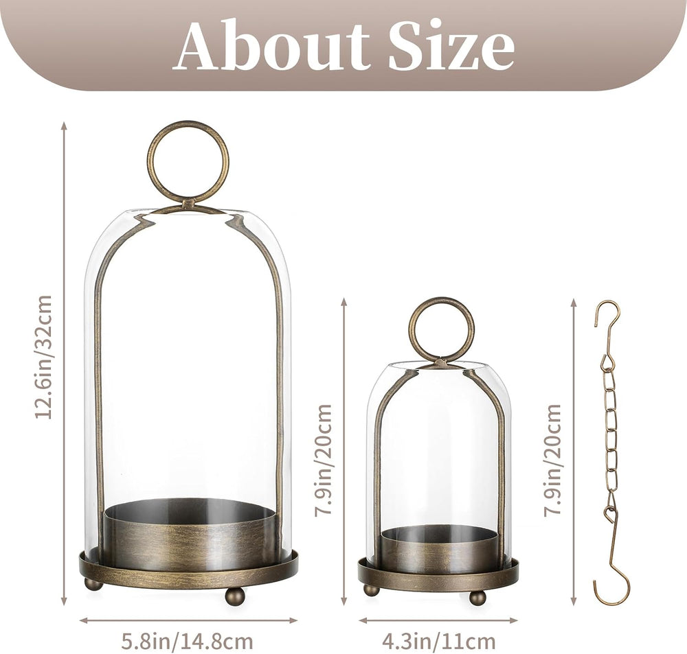 Sziqiqi Hurricane Candle Holder Lanterns: Pillar Candle Holders Set of 2