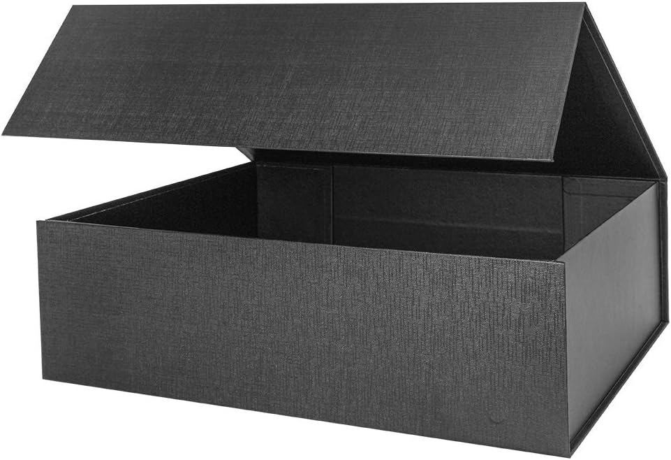 Black Magnetic Extra Large Gift Box with Lid,16.5x13x5 Inch, 4Pcs