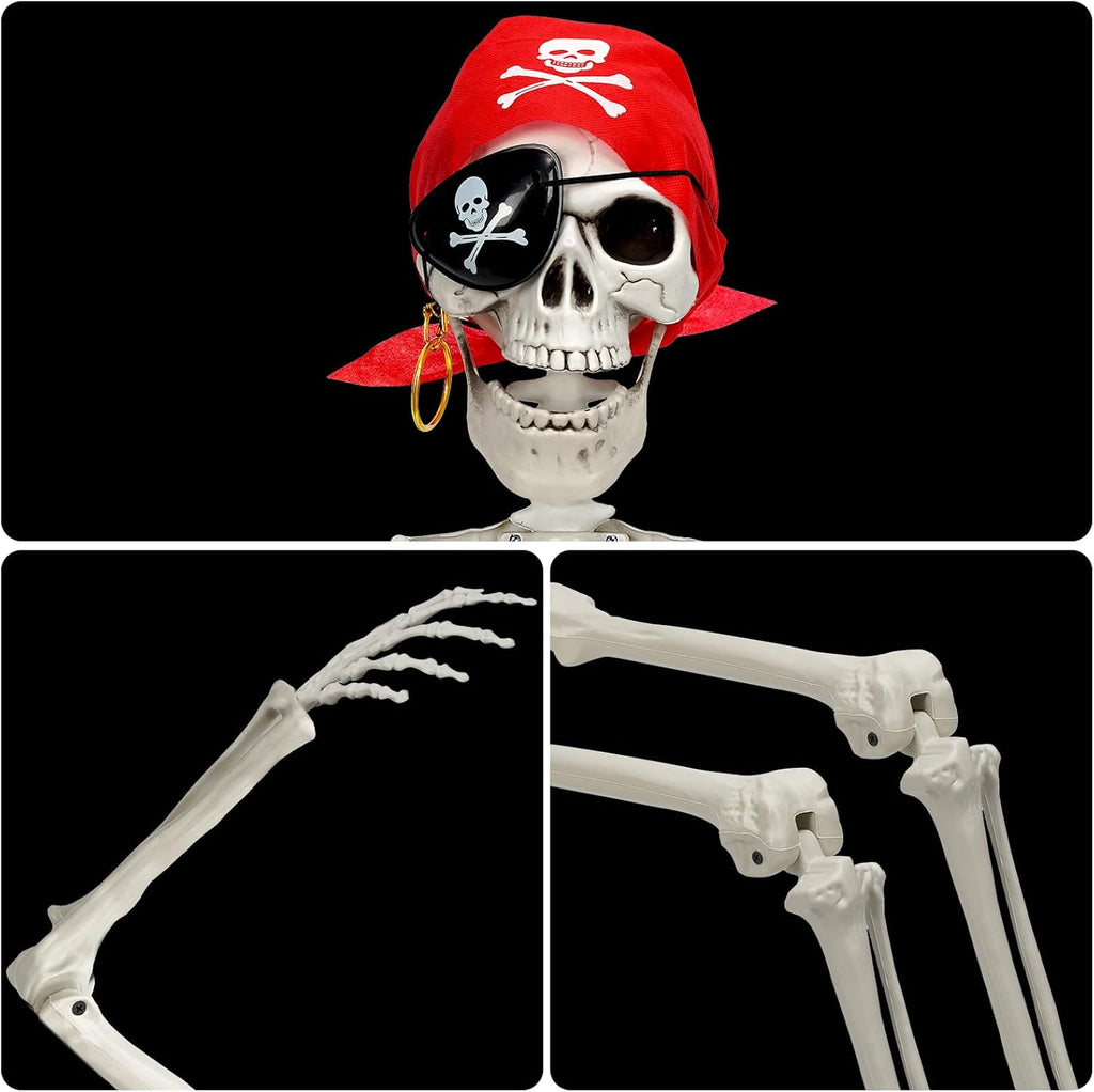 MyoGrip 5.5 FT Skeleton Halloween Decorations, Posable Full Body Life-Size Skeleton Prop with Movable Joints for Halloween Decorations Haunted House Outdoor Yard Prop