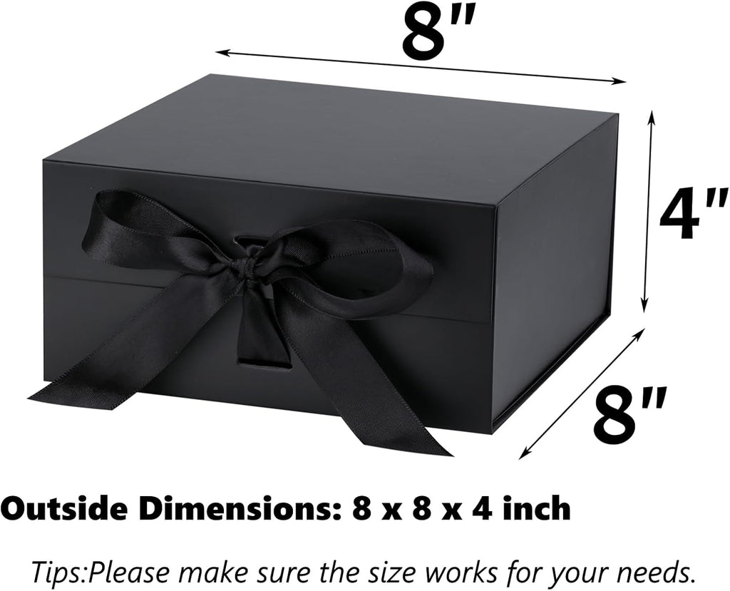 oemvalaty black gift box,8x8x4 inches gift boxes with, close-up detail