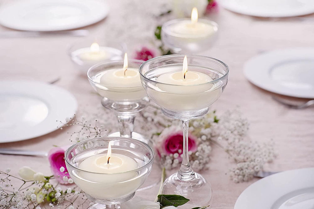 BOLSIUS 3 Inch White Floating Candles - 24 Count Unscented - Premium European...