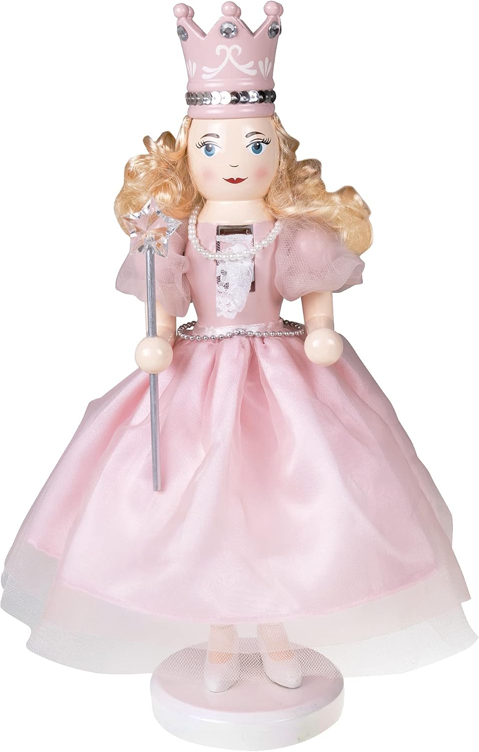 Merry Christmas Co. 14 Inch Traditional Wooden Nutcracker, Festive Holiday Tabletop Décor, Sugar Plum Fairy