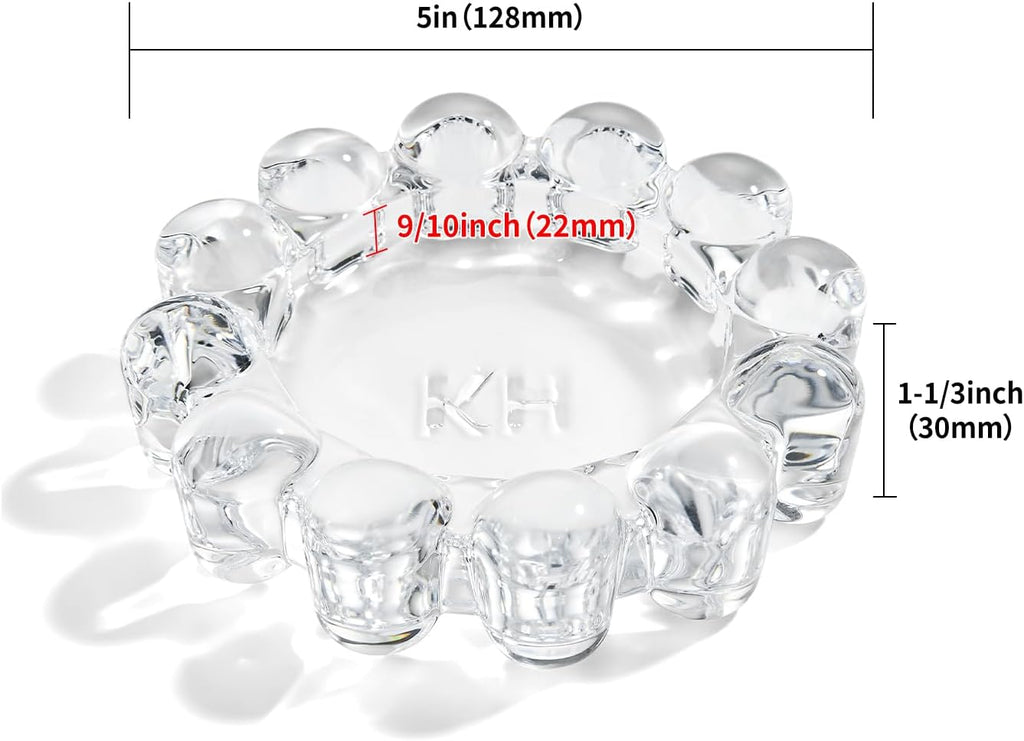 khtumeware Chic Clear Bubble Glass Candle Dish – Modern Clear Glass Candle Holder for Tealights & Diffusers, Decorative Tray for Home & Tabletop Decor（2 Pack）