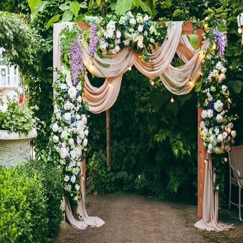 Happygrill 84" Wood Garden Arbor, Outdoor Archway Pergola with Hanging Roof