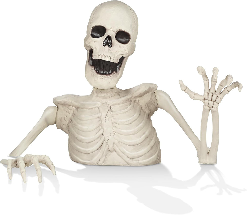 BOO BOX 3 Ft. Halloween Groundbreaker Skeleton, Giant Outdoor Decoration for ...