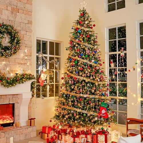 Hykolity 12 ft Prelit Artificial Christmas Tree with 850 Warm White LEDs