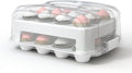 Cupcake Carrier, EXTRA LARGE LID, White Cupcake Holder Carries 24 Standard-Size Cupcakes, Muffin Traveler Two Tier Stand Reusable Cupcake Box