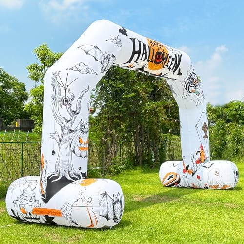 20ft Halloween Inflatable Archway with 250W Blower, Hexagon Inflatable Arch for Outdoor Decoration, Halloween Party, Lawn Garden