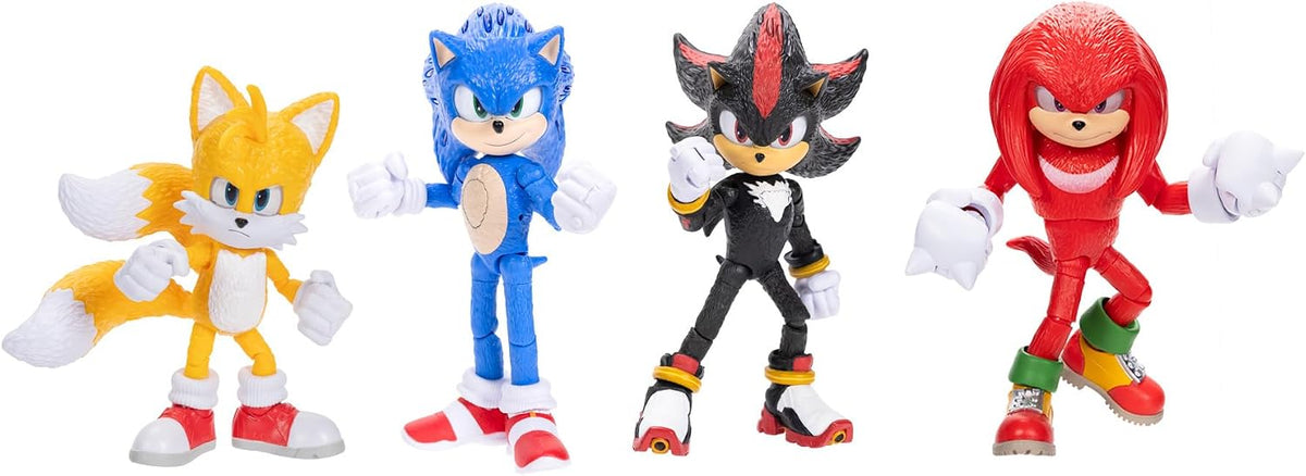 sonic 3 movie - 5" figures multi-pack, package contents