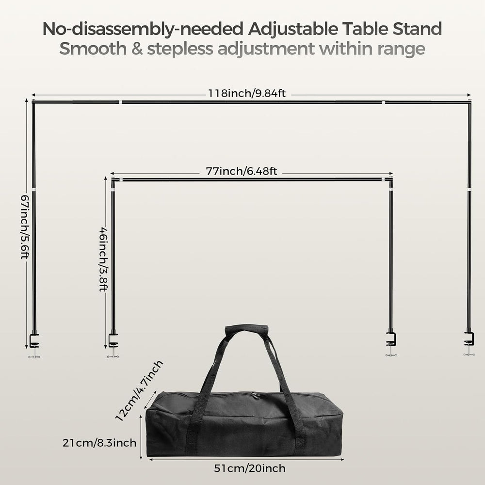 EMART Over Table Rod Stand,Adjustable Table Arch Stand with C-Clamps