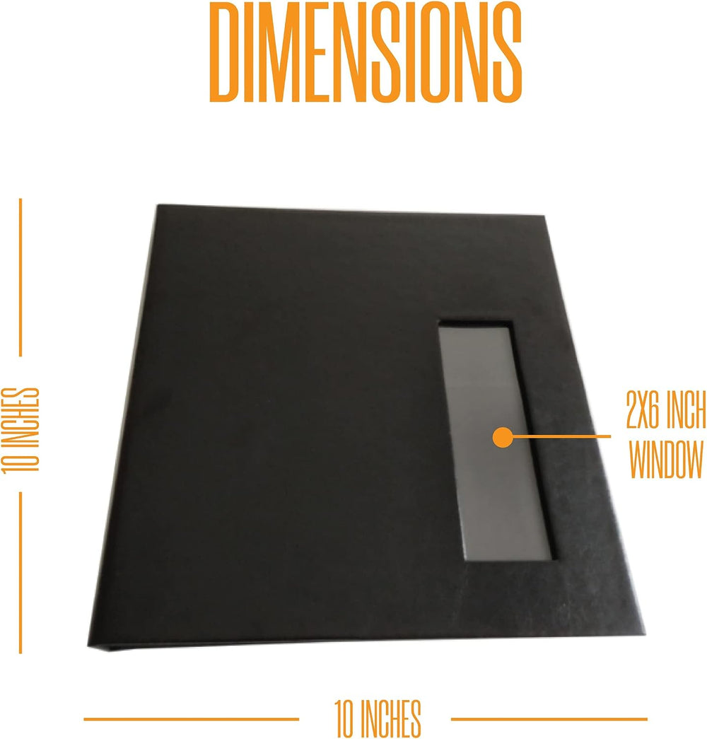 2x6 Photo Strip Album, Black Cover Black Pages, 2 Gel Pens