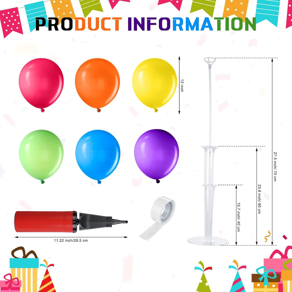 Viorawhite 8 Set Balloon Centerpieces for Table Stand, Rainbow