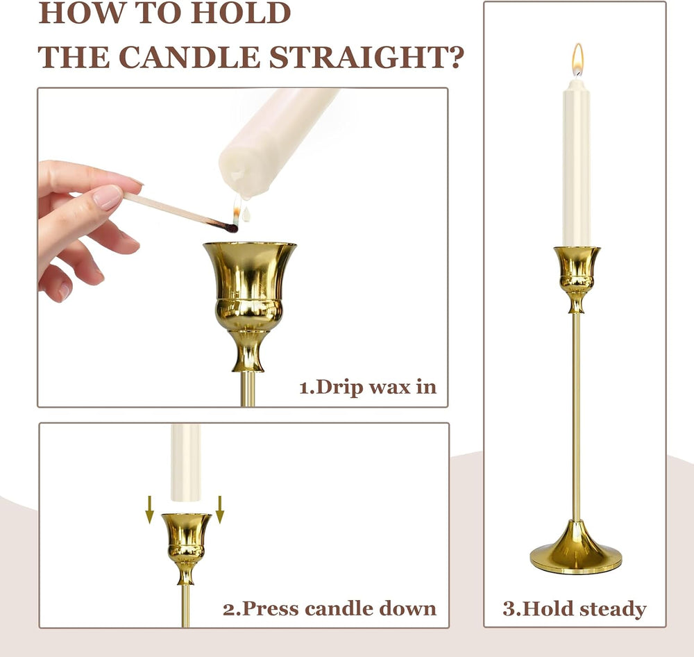 Candlestick Holders Silver, 9 Packs Taper Candle Holder for Candlesticks, Can...