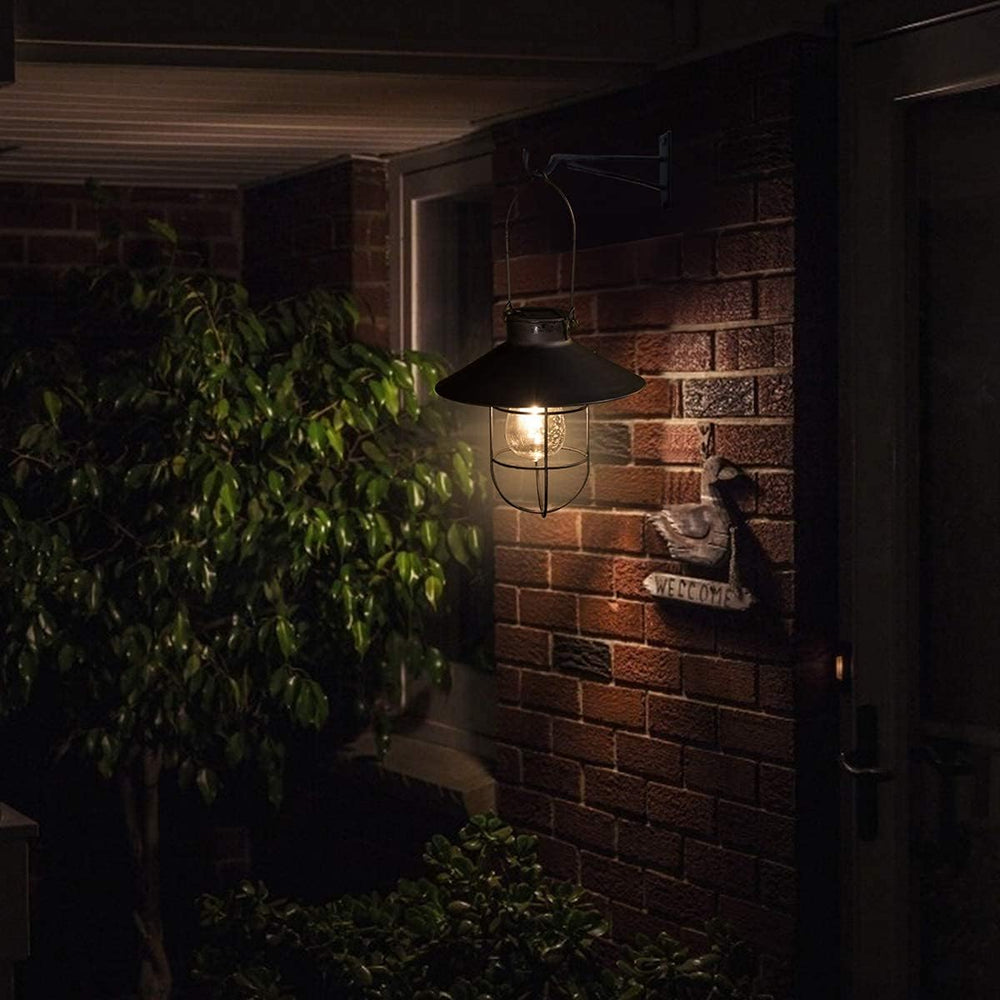 pearlstar Solar Lantern Outdoor Hanging Light Metal Solar Lamp with Warm Whit...