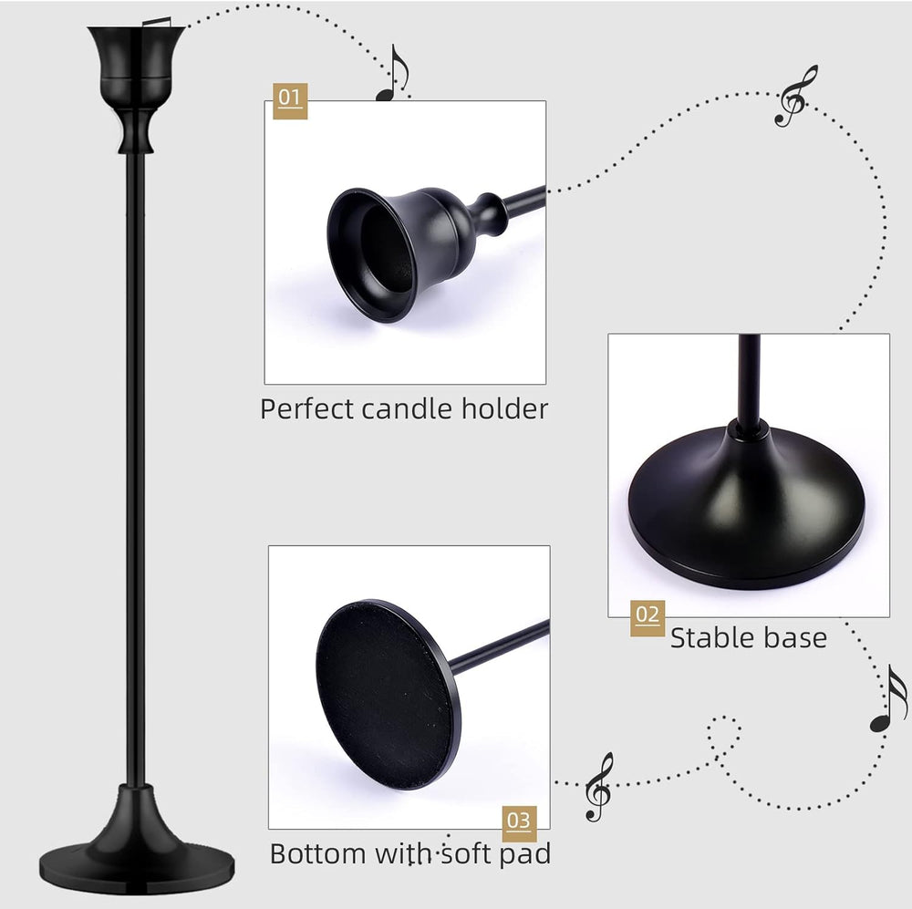 BEZURA Black Taper Candle Holders Set of 6,Aluminum Alloy Candlestick Holders...