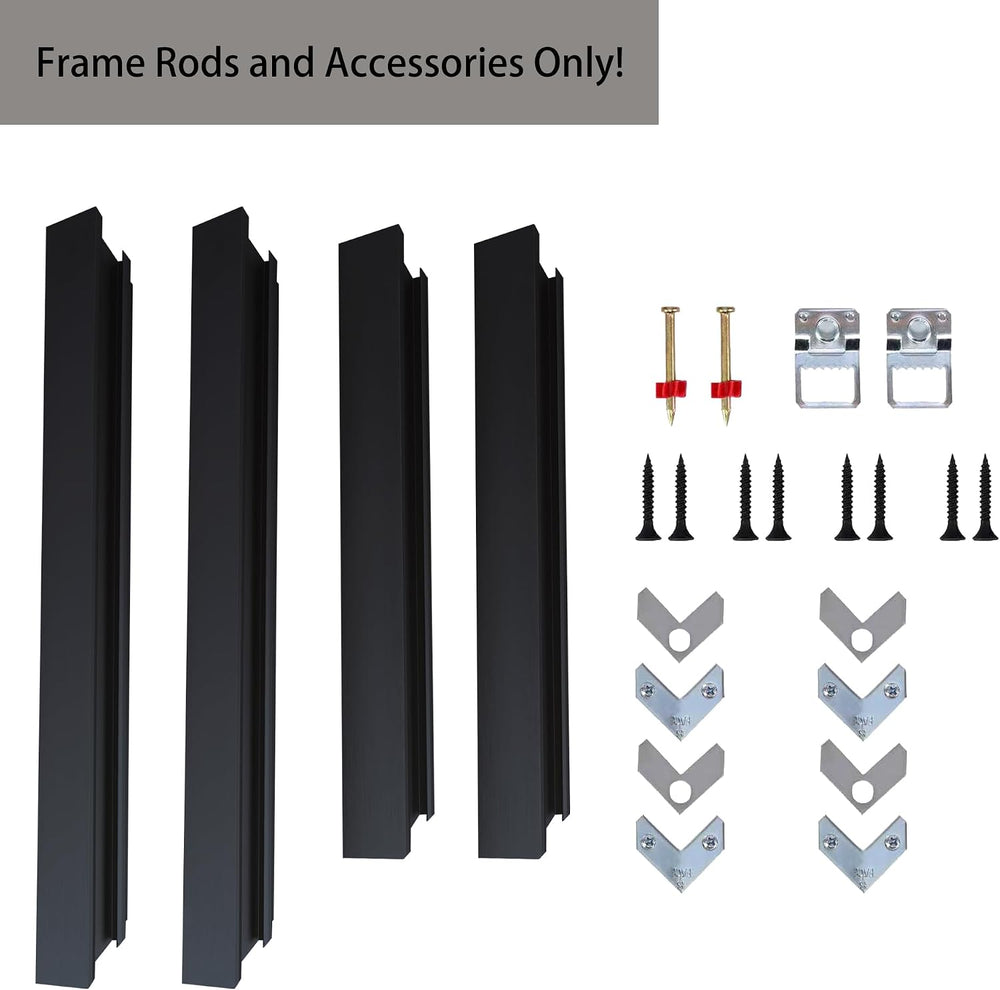 Metal DIY 24x48 Canvas Frame for 1-1.25" Deep(24x48,Black)