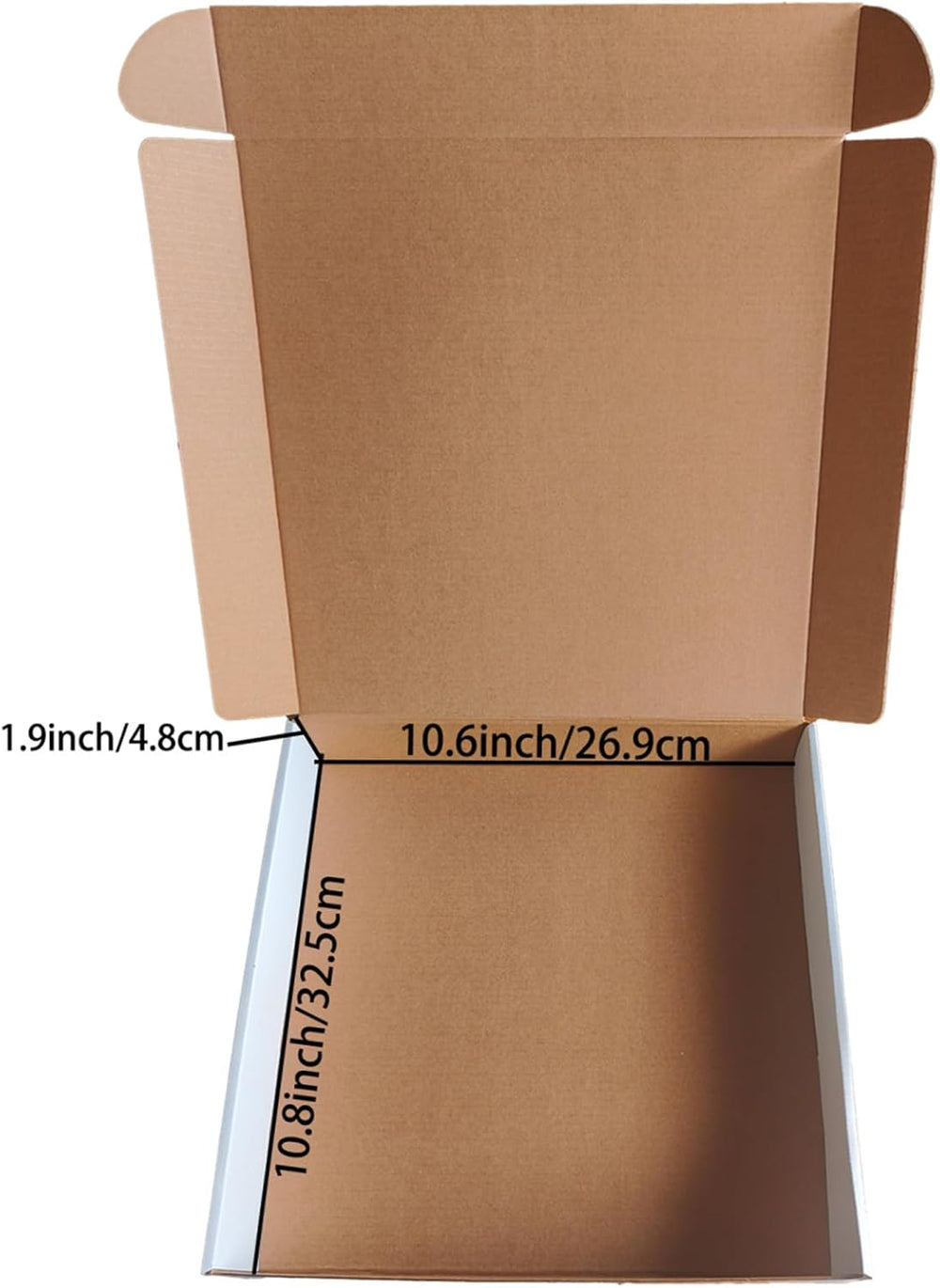 11x11x2 Inch Shipping Boxes Set of 25,White Corrugated Cardboard Mailers