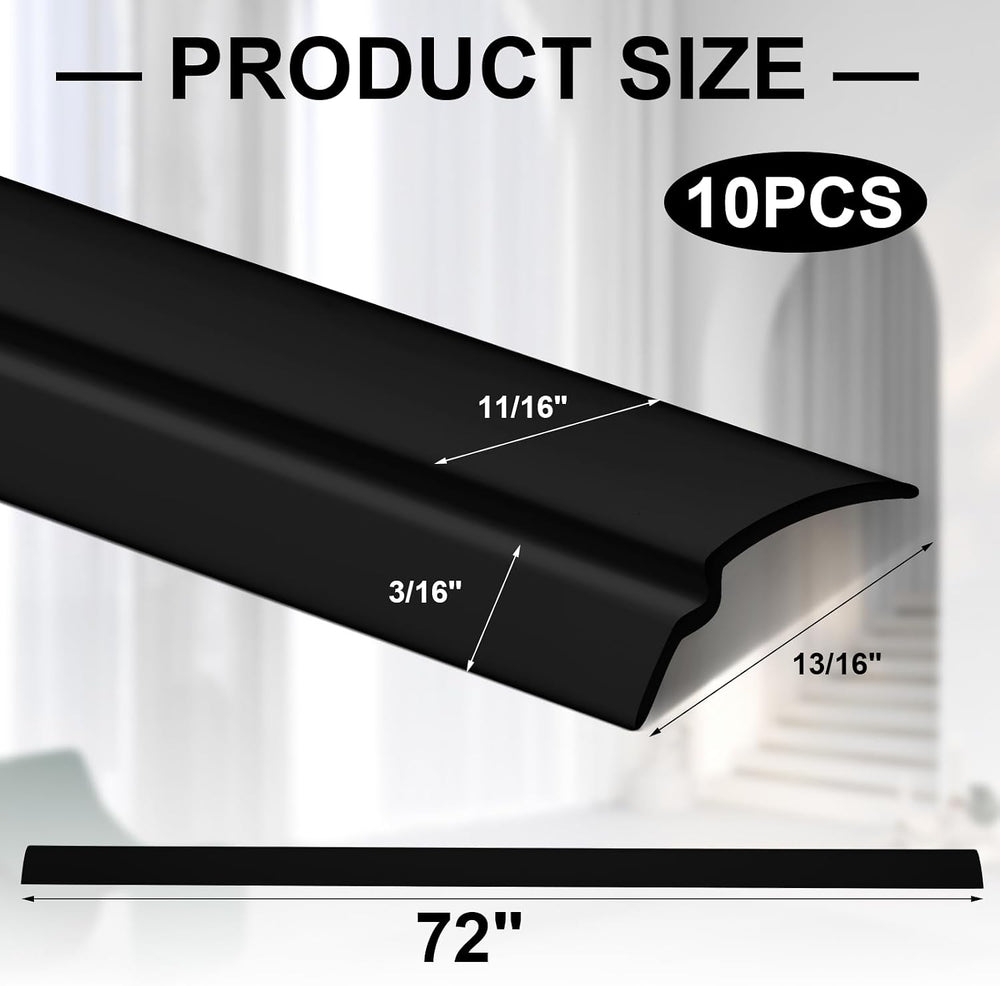 10 Pack 72" Vinyl Snap in Window Glazing Bead, Black