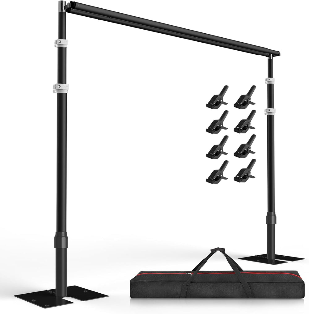 EMART Backdrop Stand Heavy Duty 8.9x10Ft Double Crossbar Pipe and Drape