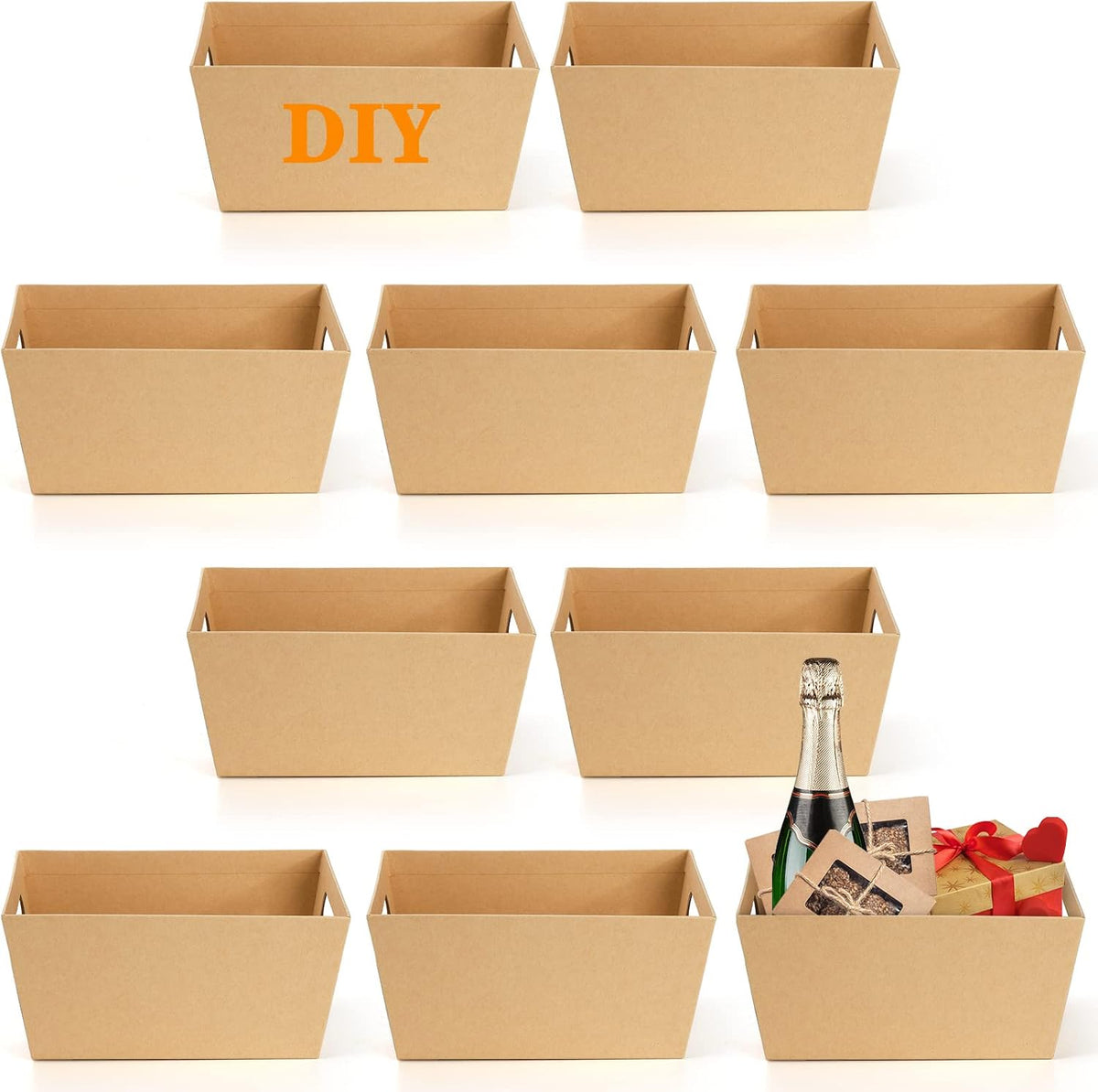 deayou 10 pack gift basket empty, 10" x, front angle view