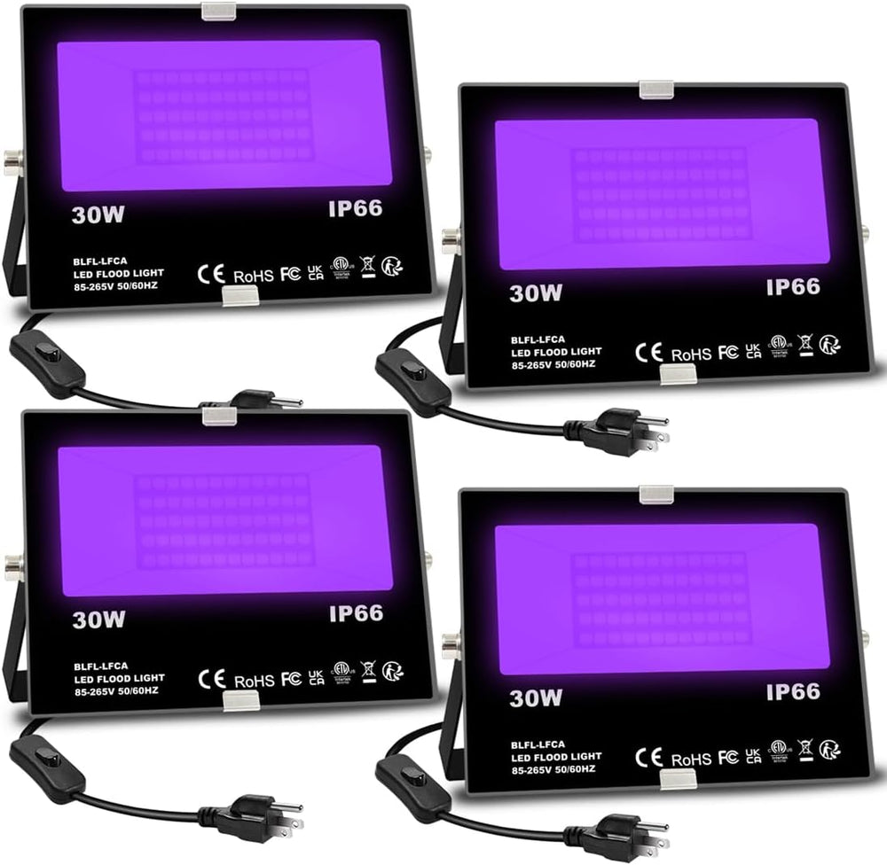 MELPO Black Light 30W LED Blacklight Flood Light Outdoor for Glow Party
